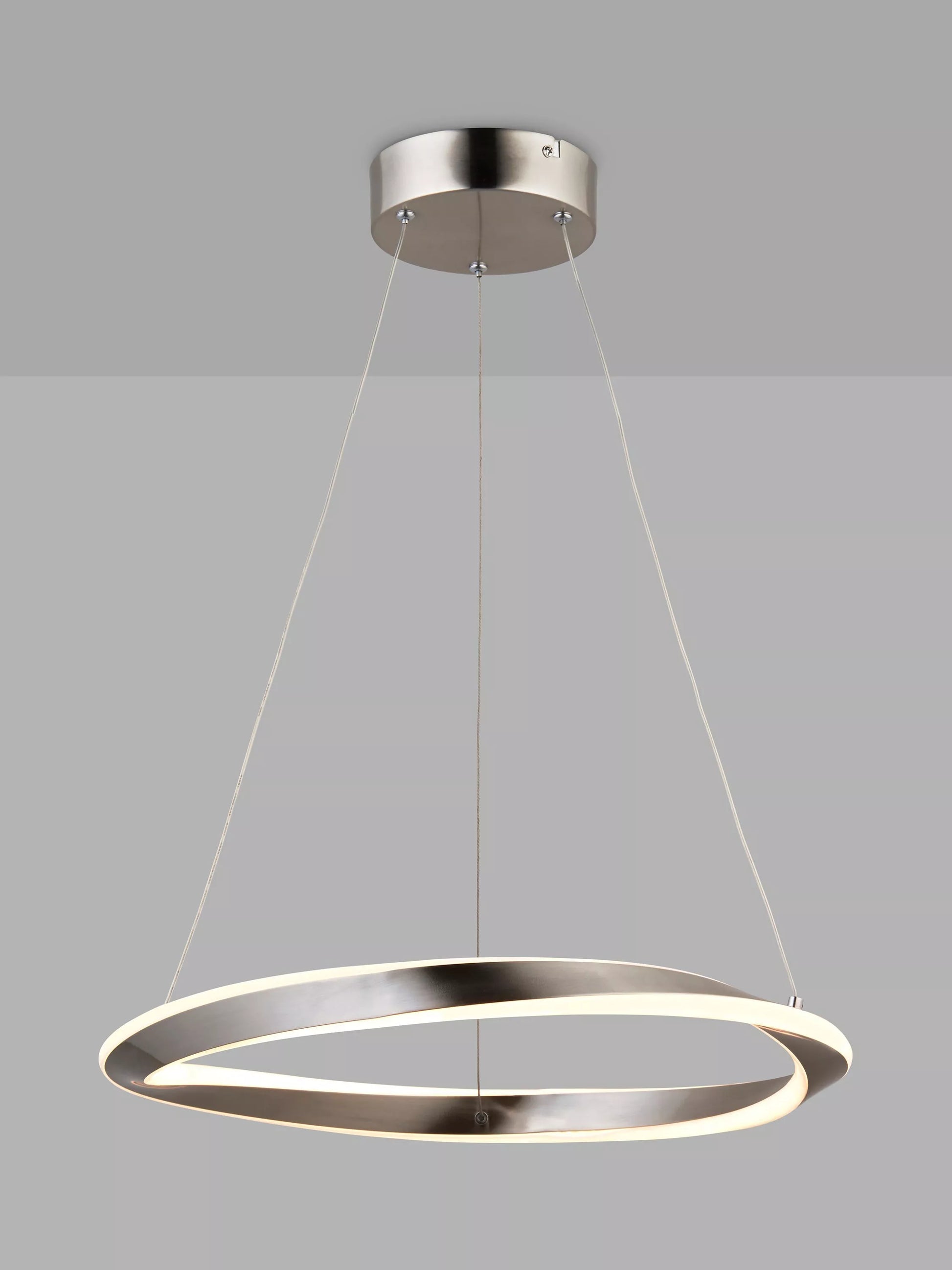 John Lewis Wrap LED Hoop Ceiling Light, Brushed Aluminium