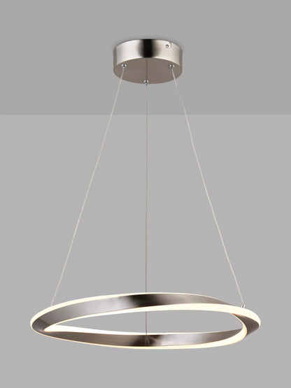 John Lewis Wrap LED Hoop Ceiling Light, Brushed Aluminium