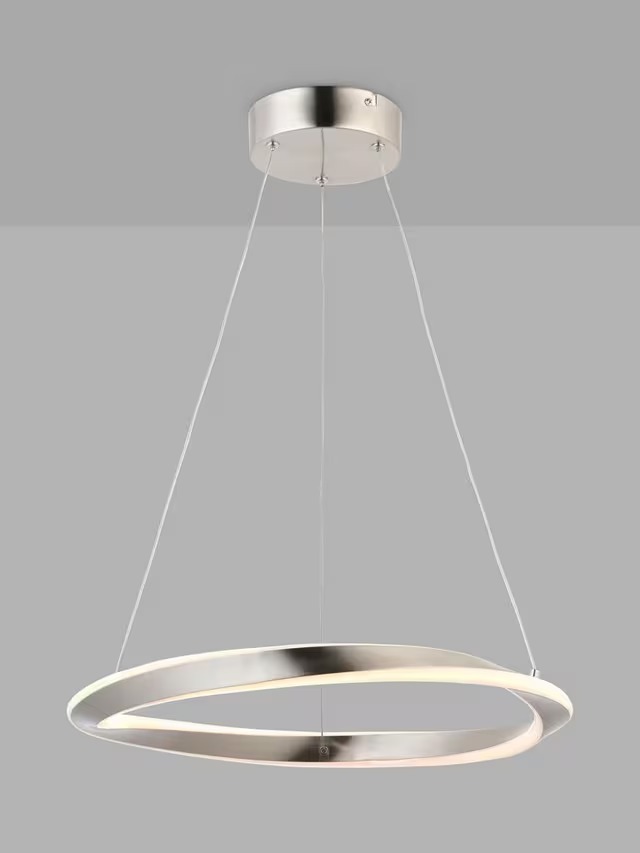 John Lewis Wrap LED Hoop Ceiling Light, Brushed Aluminium