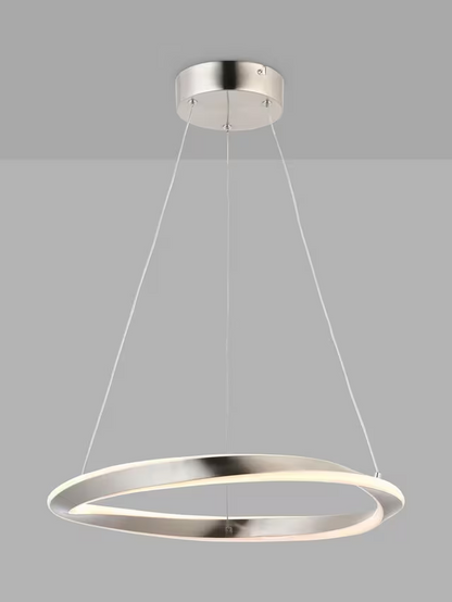 John Lewis Wrap LED Hoop Ceiling Light, Brushed Aluminium