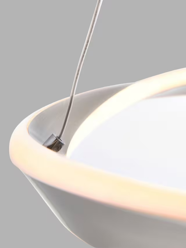 John Lewis Wrap LED Hoop Ceiling Light, Brushed Aluminium