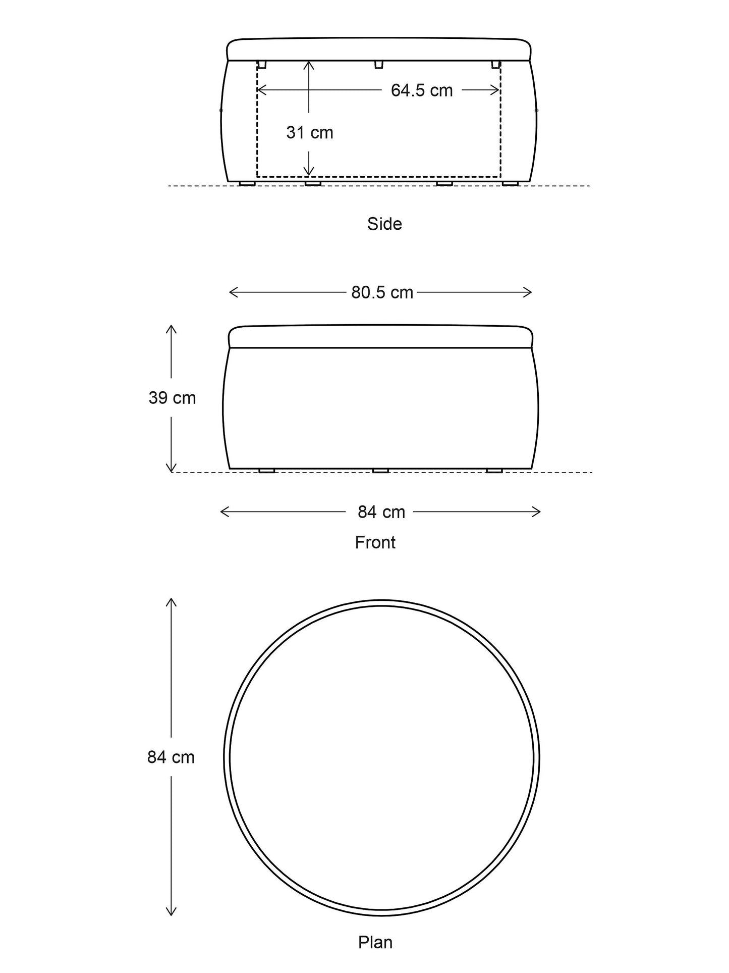 Swyft Model 01 Storage Ottoman, Boucle Ivory