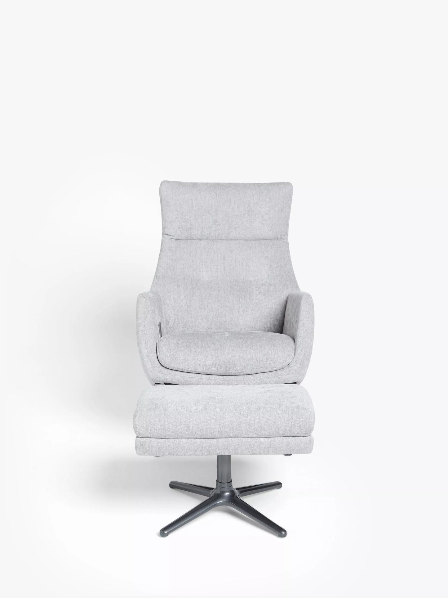 John Lewis Ease Recliner Armchair and Footstool, Soft Weave Grey