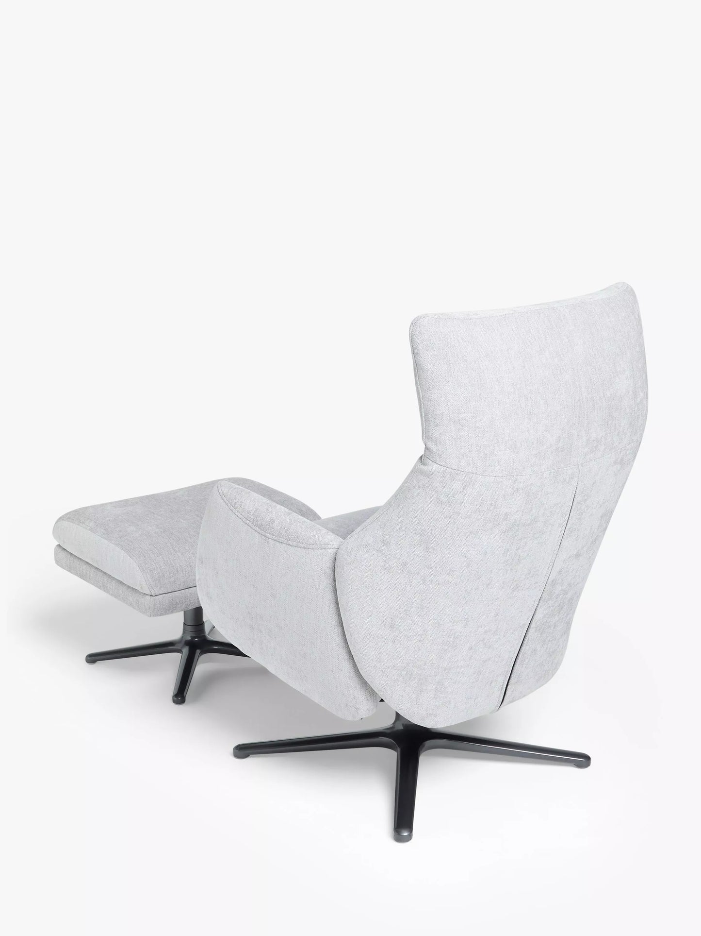John Lewis Ease Recliner Armchair and Footstool, Soft Weave Grey