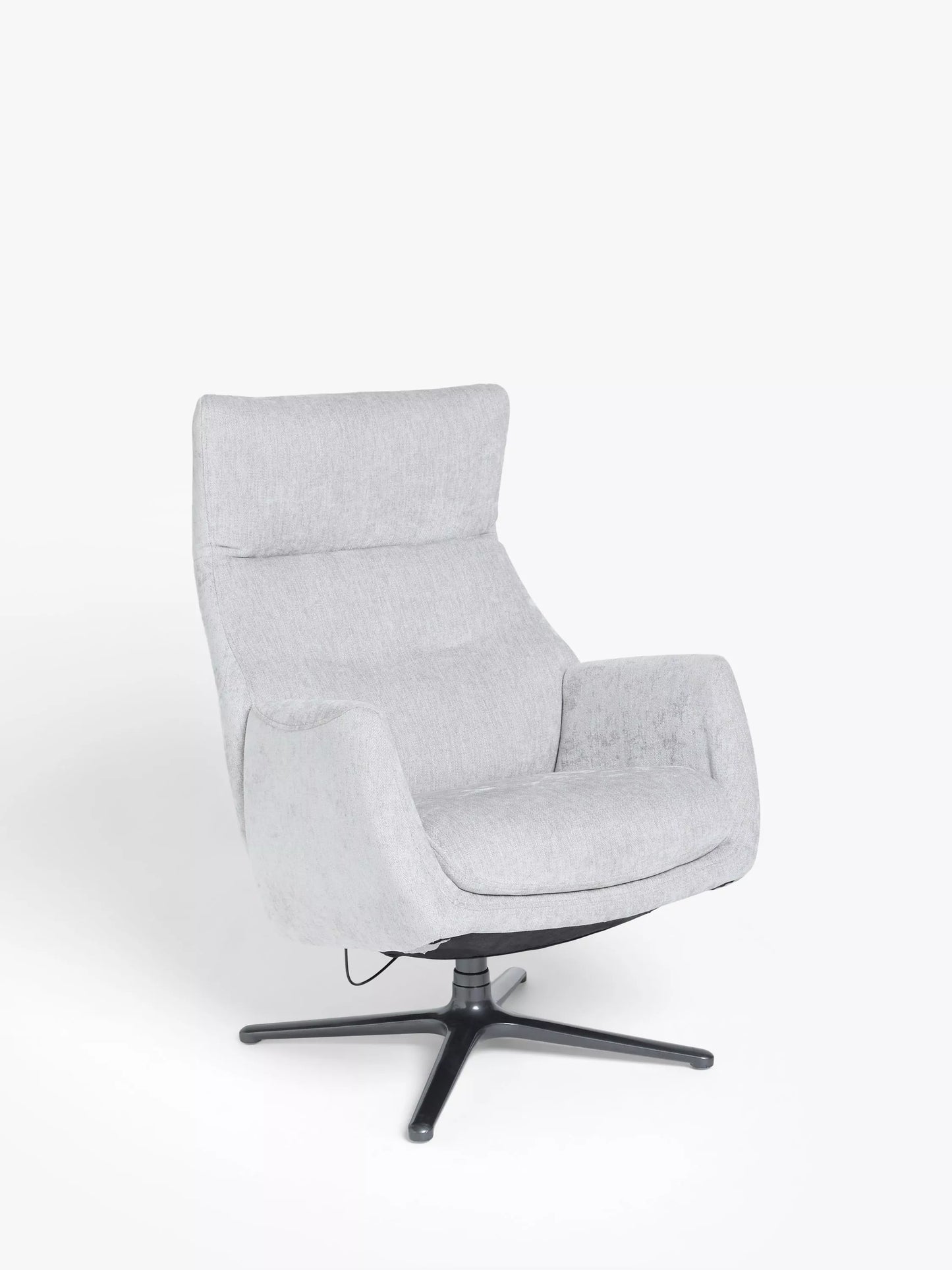 John Lewis Ease Recliner Armchair and Footstool, Soft Weave Grey