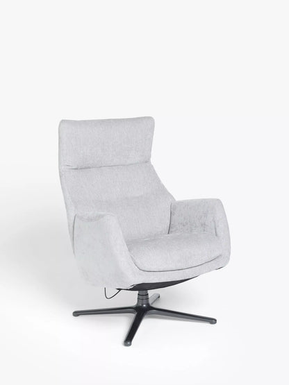 John Lewis Ease Recliner Armchair and Footstool, Soft Weave Grey