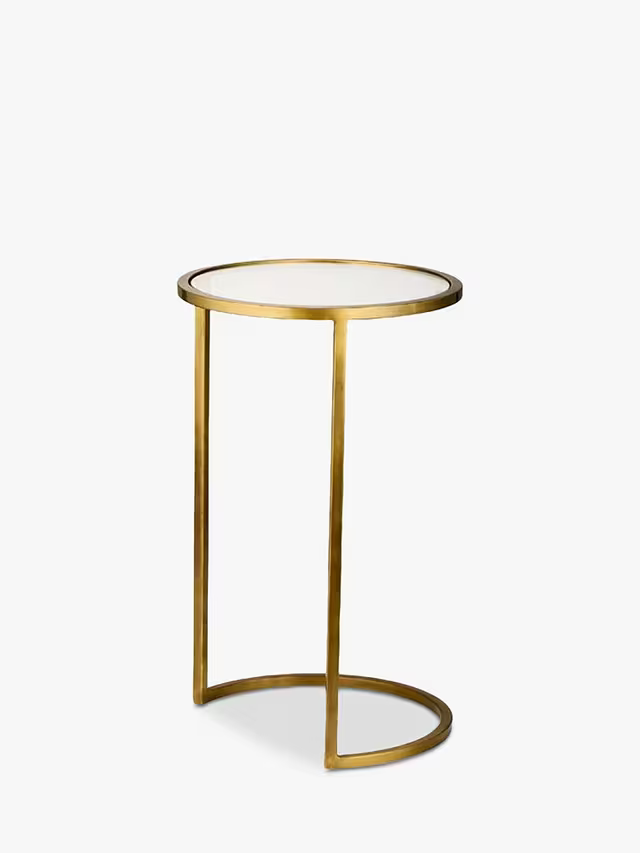nkuku Nakuru Round Nesting Side Tables, Set of 2, Brass