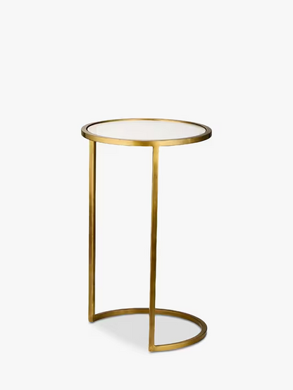 nkuku Nakuru Round Nesting Side Tables, Set of 2, Brass