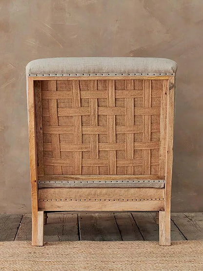 Nkuku Abe Linen Armchair, Stone