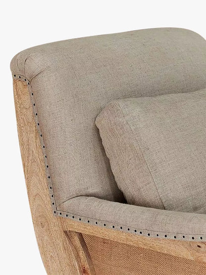 Nkuku Abe Linen Armchair, Stone