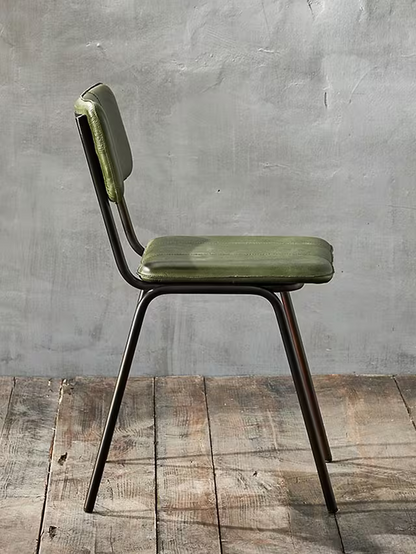 nkuku Ukari Leather Dining Chair, Rich Green