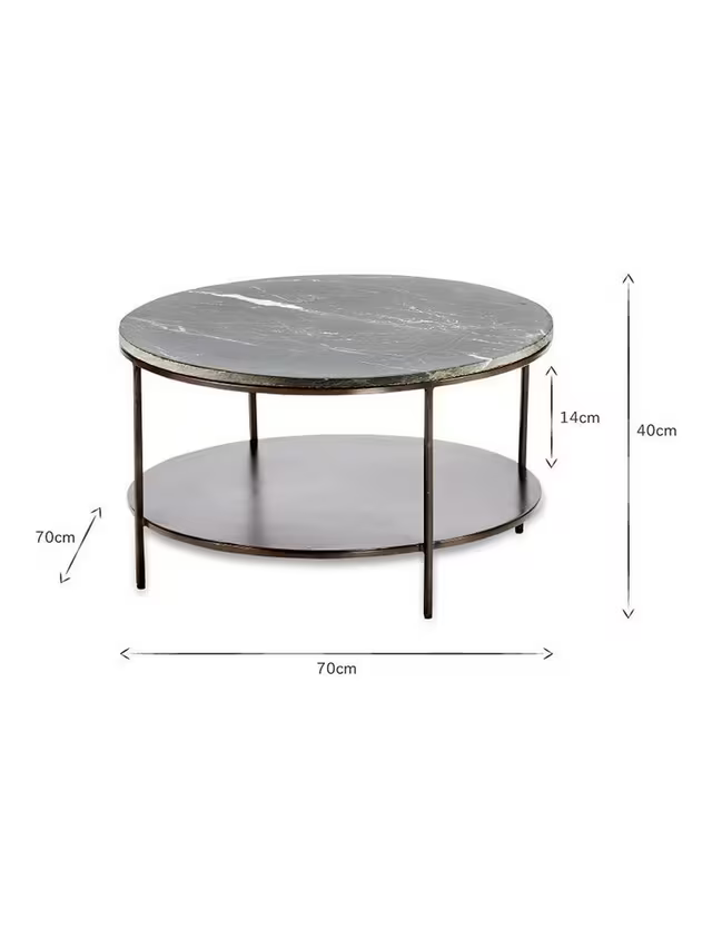 nkuku Karoko Round Marble Coffee Table, Black