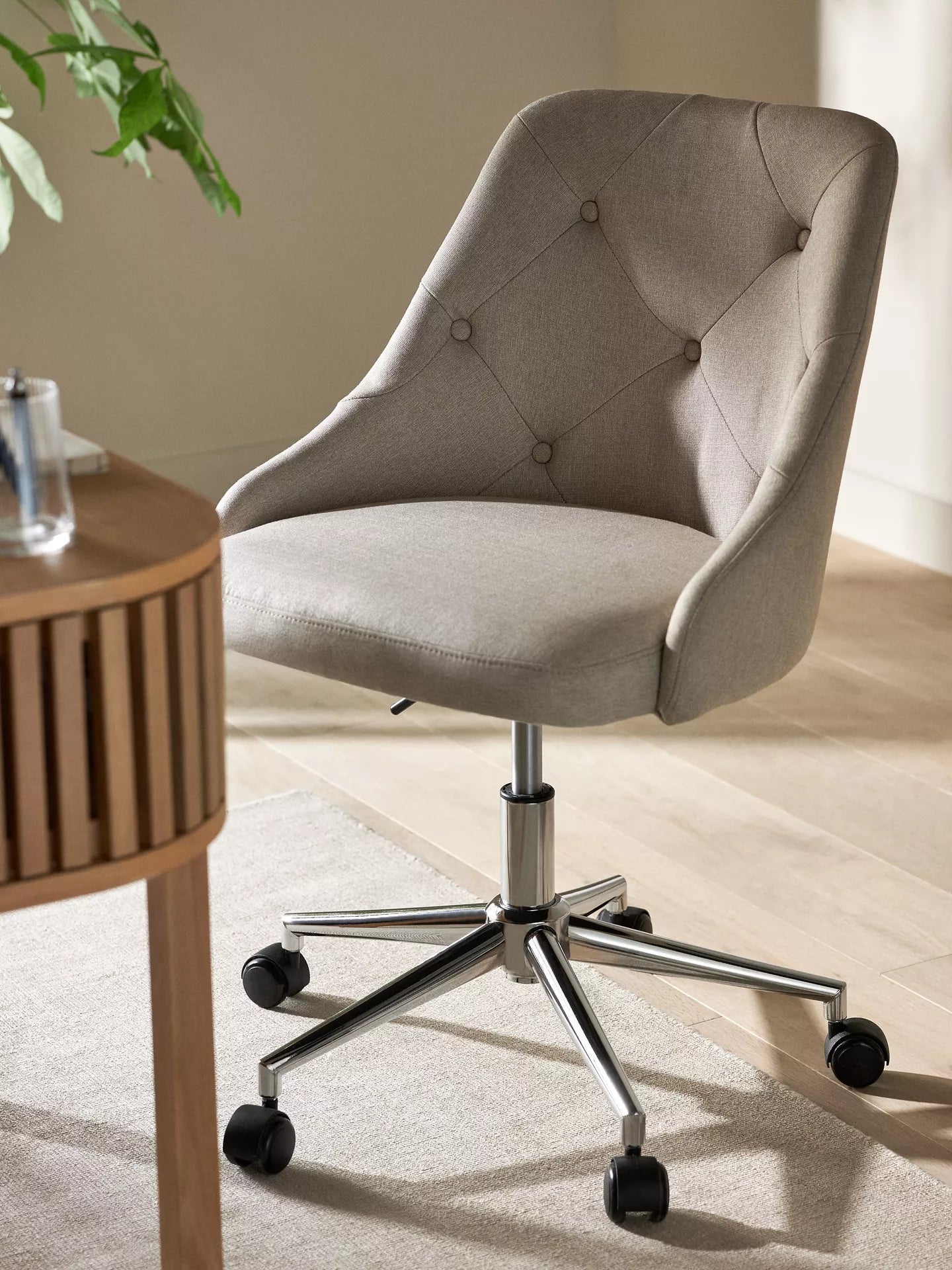 John Lewis Tilly Button Back Office Chair, Natural