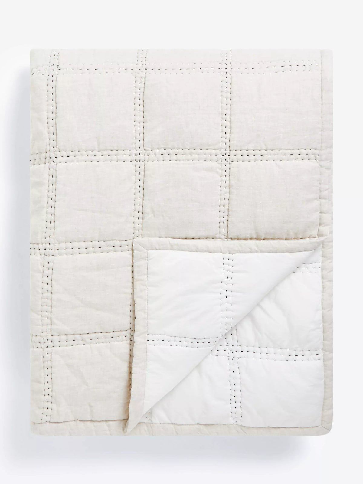 John Lewis Linen Blend Quilt, Natural