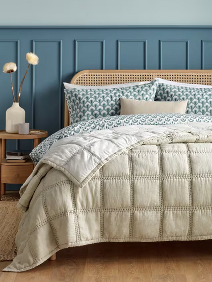 John Lewis Linen Blend Quilt, Natural
