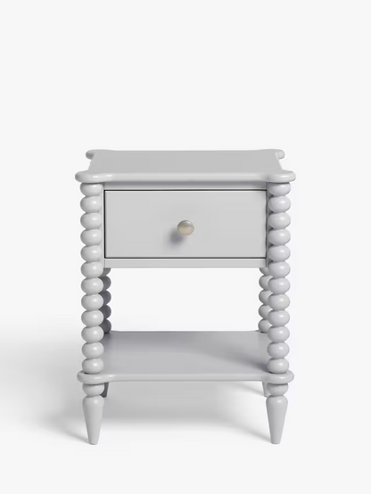 John Lewis Bobbin Grey 1 Drawer Bedside Table Nightstand