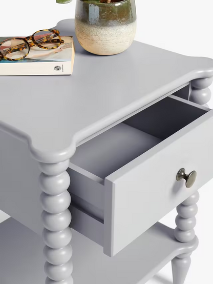 John Lewis Bobbin 1 Drawer Bedside Table Grey