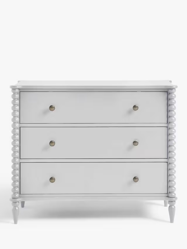 John Lewis Chest of Drawers Bobbin 3 Drawer Grey