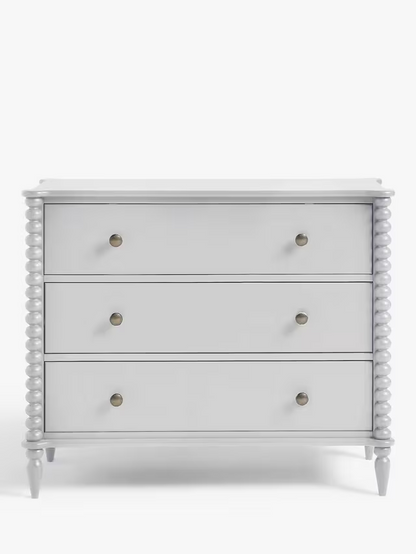 John Lewis Chest of Drawers Bobbin 3 Drawer Grey