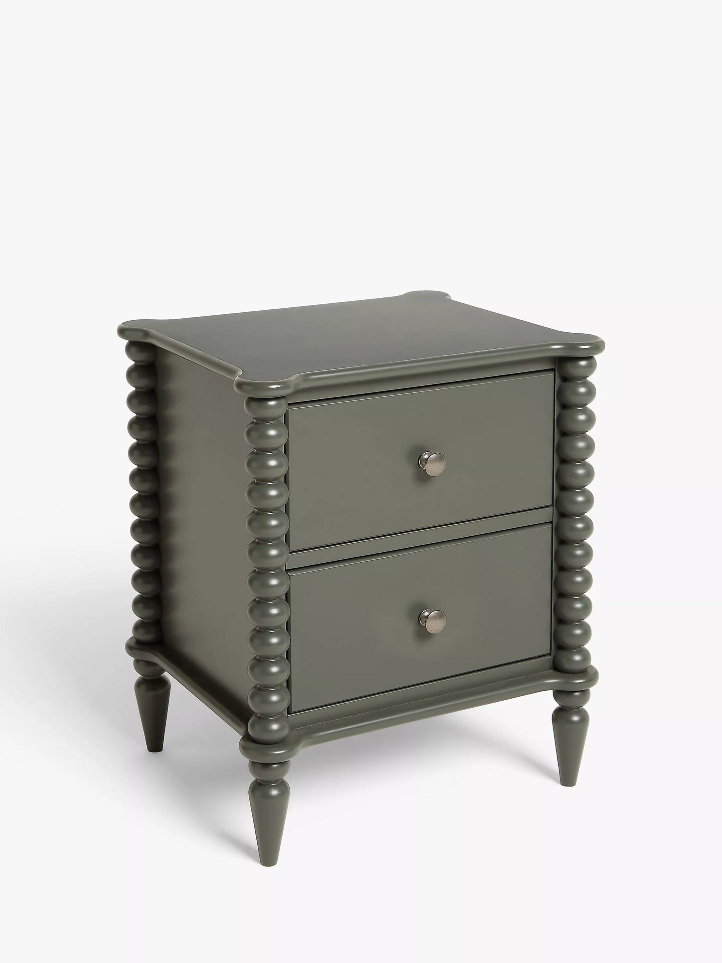 John Lewis Bobbin 2 Drawer Bedside Table Green