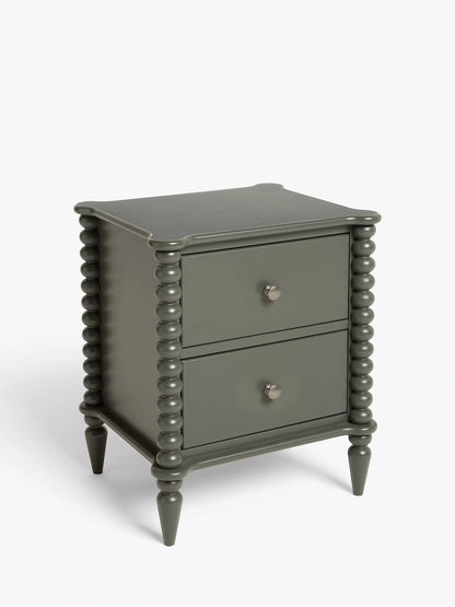 John Lewis Bobbin 2 Drawer Bedside Table Green