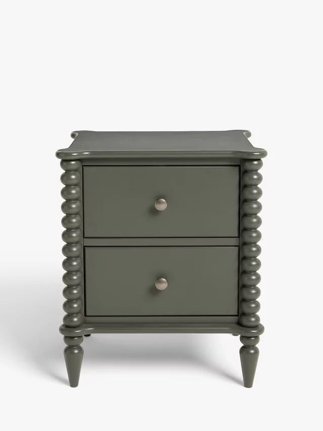 John Lewis Bobbin 2 Drawer Bedside Table Green