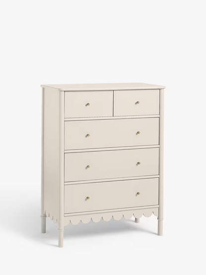 John Lewis Hem 5 Drawer Chest Greige
