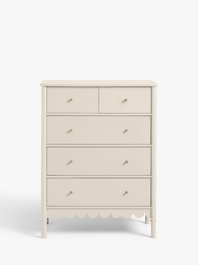 John Lewis Hem 5 Drawer Chest Greige