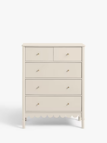 John Lewis Hem 5 Drawer Chest Greige