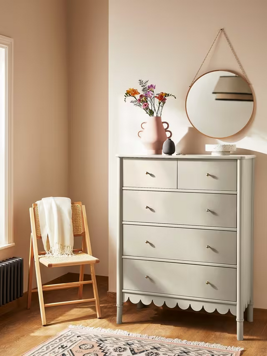 John Lewis Hem 5 Drawer Chest Greige