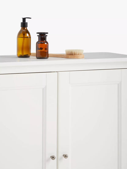 John Lewis Portsman Double Towel Cupboard, White