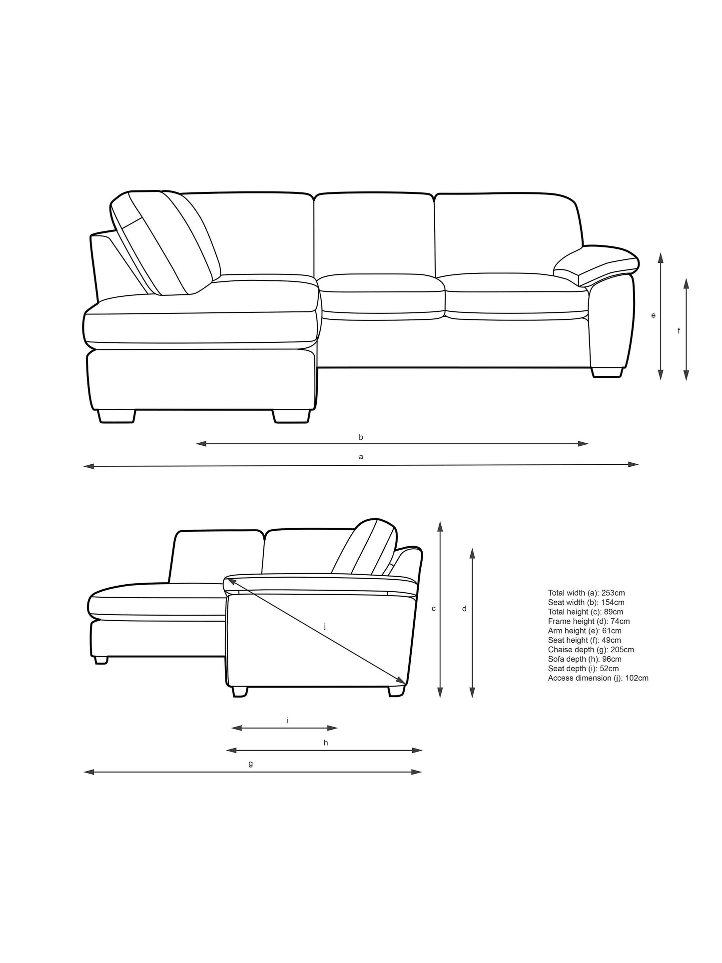 John Lewis Camden 5+ Seater LHF Corner End Chaise Unit, Light Leg, Easy Clean Chunky Chenille Hazel Brown