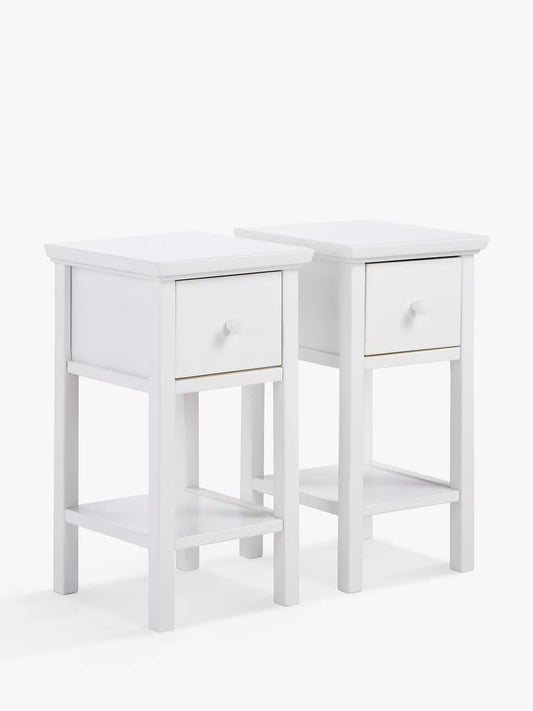 John Lewis Wilton Bedside Tables, Set of 2 White