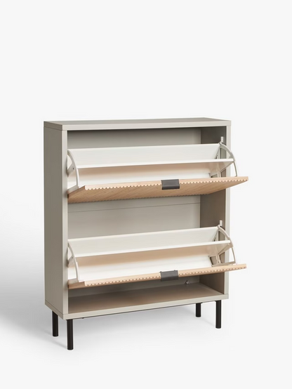 John Lewis Ridge Shoe Storage Rack, 2 Tier, Grey