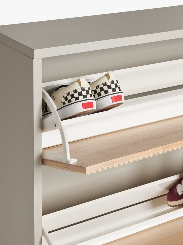 John Lewis Ridge Shoe Storage Rack, 2 Tier, Grey