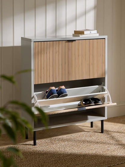 John Lewis Ridge Shoe Storage Rack, 2 Tier, Grey
