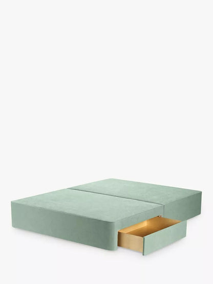 John Lewis Pocket Sprung 2 Drawer Divan Base, Double, Deep Velvet Eau De Nil