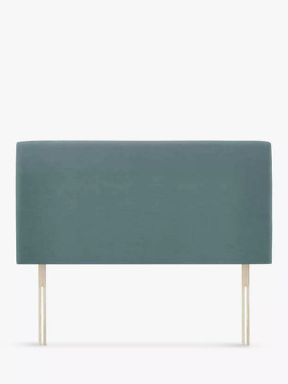 John Lewis Bedford Strutted Upholstered Headboard, King Size Deep Velvet Petrol