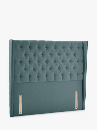 John Lewis Harlow Full Depth Headboard, Super King Size, Deep Velvet Petrol
