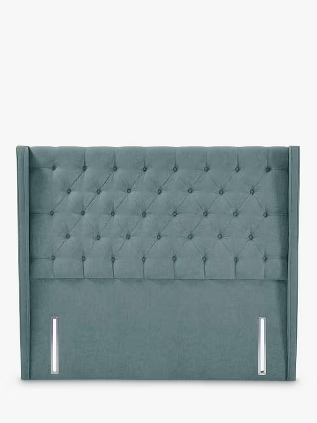 John Lewis Harlow Full Depth Headboard, Super King Size, Deep Velvet Petrol