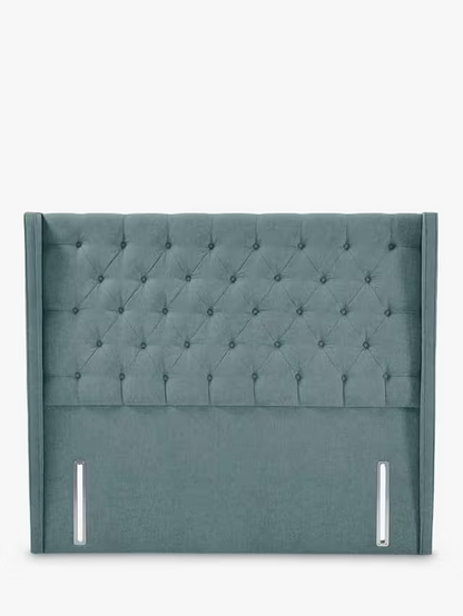John Lewis Harlow Full Depth Headboard, Super King Size, Deep Velvet Petrol