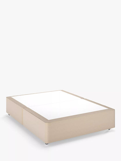 John Lewis Non Sprung Upholstered Divan Base, Double, Brushed Tweed Beige