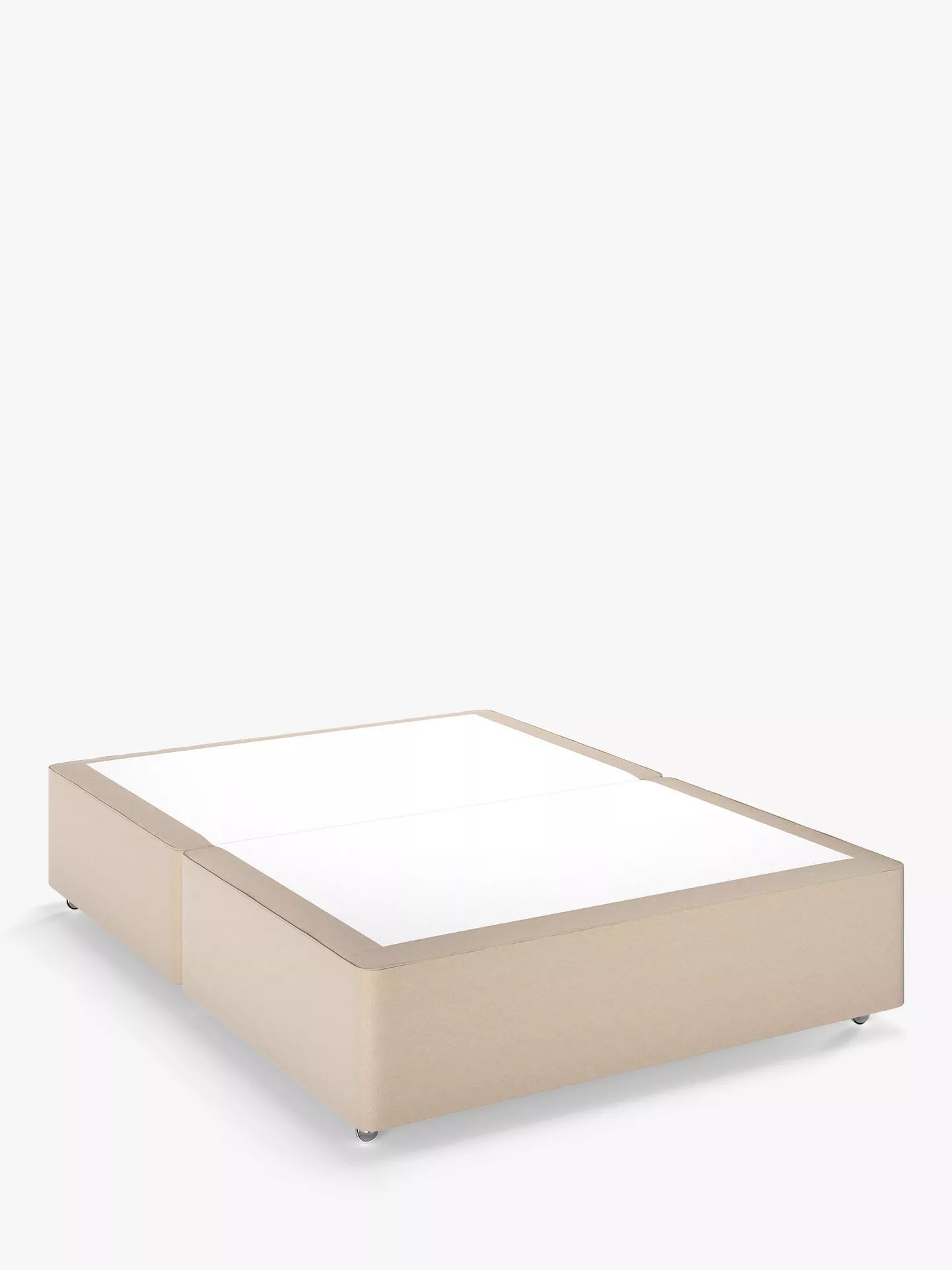 John Lewis Non Sprung Upholstered Divan Base, Double, Brushed Tweed Beige