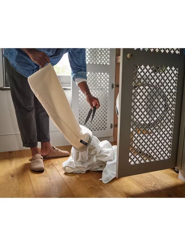 Joseph Joseph Tota Trio Easy-Empty Laundry Basket, 90L, Ecru
