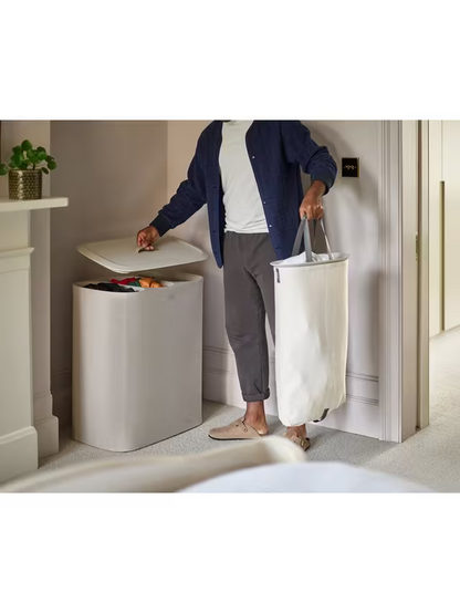 Joseph Joseph Tota Trio Easy-Empty Laundry Basket, 90L, Ecru