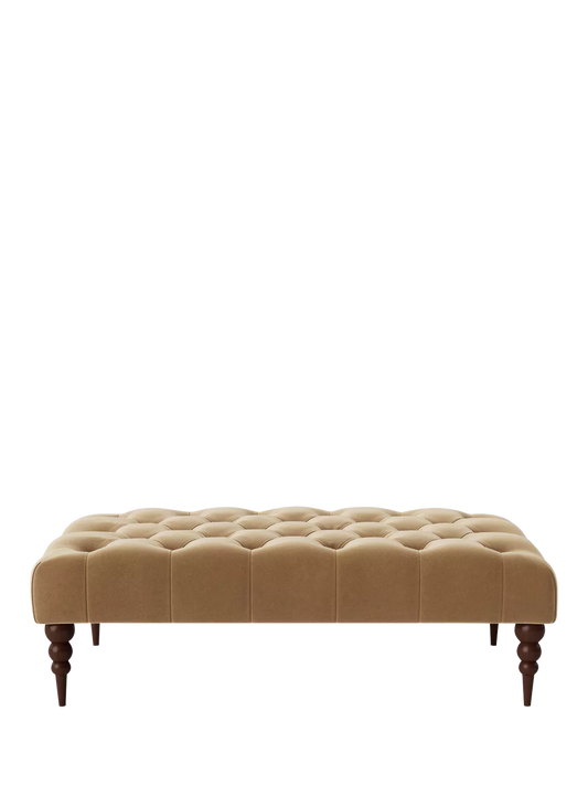 Swoon Plymouth Footstool, Easy Velvet Biscuit
