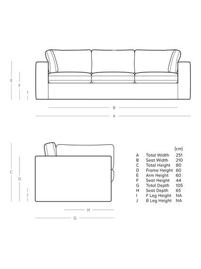 Swoon Seattle Large 3 Seater Sofa, Smart Wool Indigo
