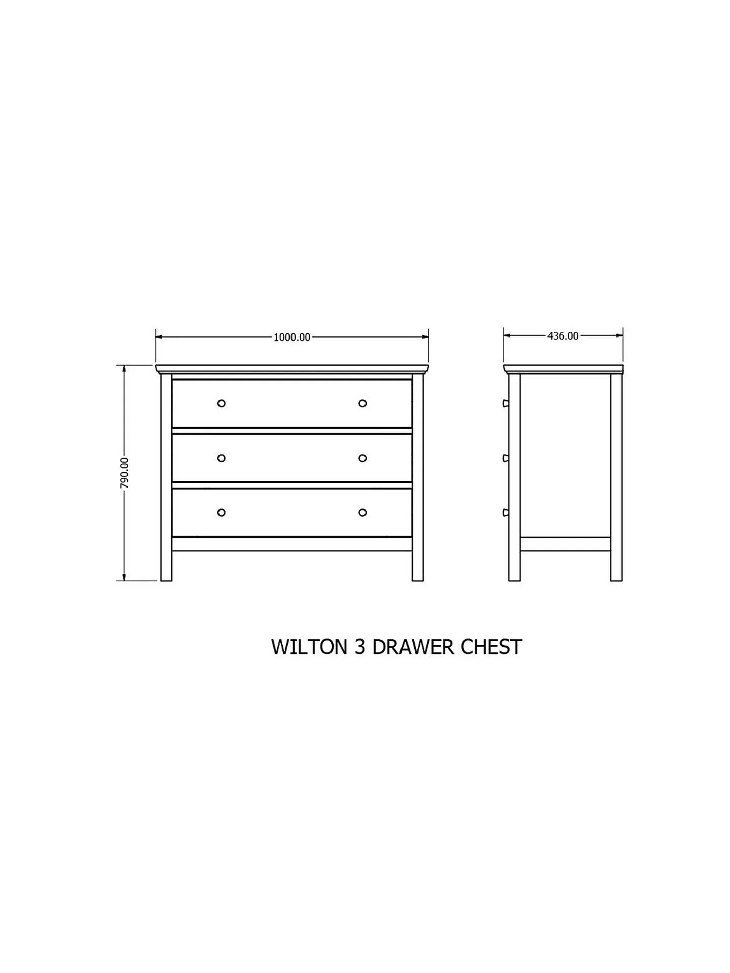 John Lewis ANYDAY John Lewis Wilton 3 Drawer Chest, Linen