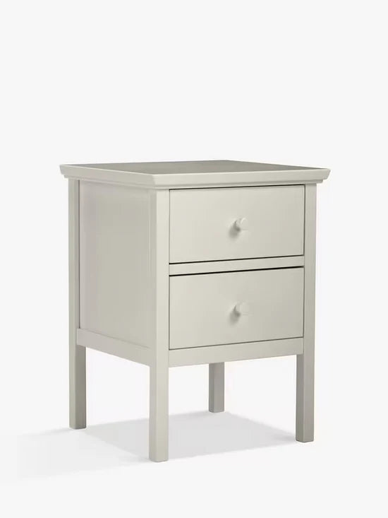 John Lewis Wilton 2 Drawer Bedside Cabinet, Linen
