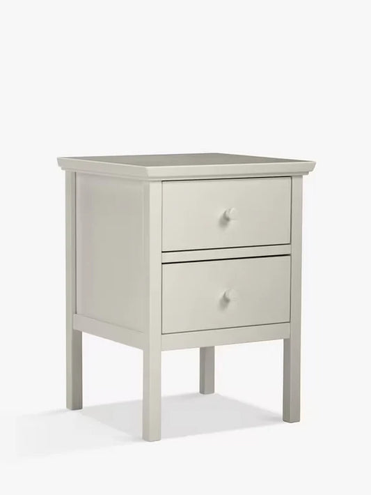 John Lewis Wilton 2 Drawer Bedside Cabinet, Linen